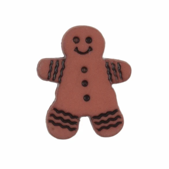 Trimits Gingerbread Man Christmas Shank Buttons - 18mm (Pack of 25)