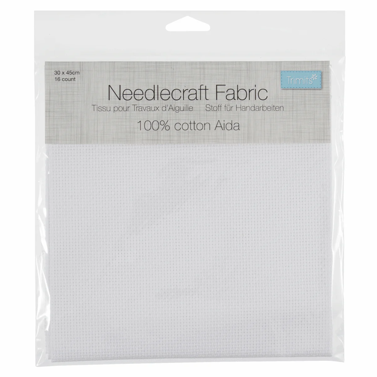 Trimits White Needlecraft Fabric - Aida 16 Count 45 x 30cm - Image 3