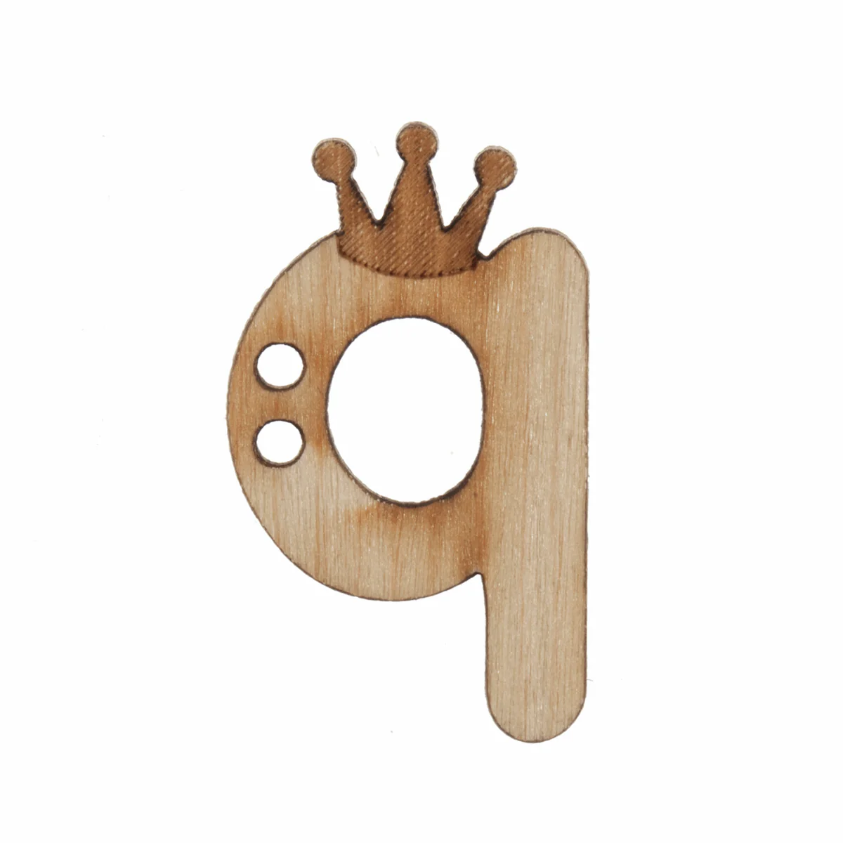 Trimits Wooden Alphabet Button (Q) - 20mm/32 lignes