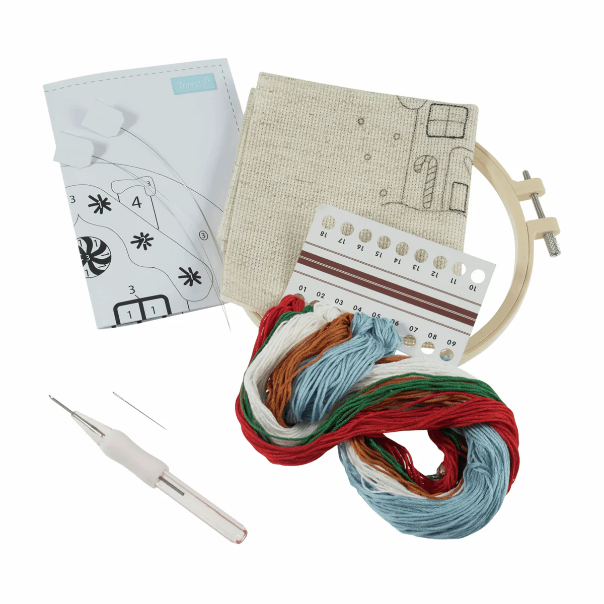 Trimits Yarn Punch Needle Kit with Hoop - Gingerbread House - Image 2
