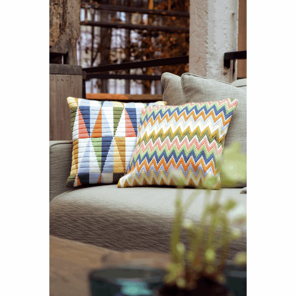 Vervaco Long Stitch Cushion Kit - Zigzag - Image 2