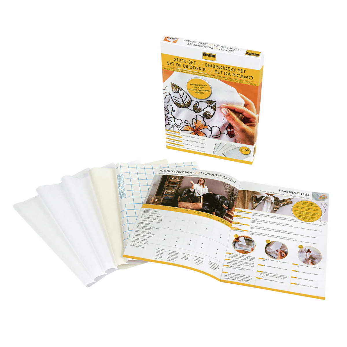 Vlieseline Embroidery Set: 5 x A3 sheets - Image 3
