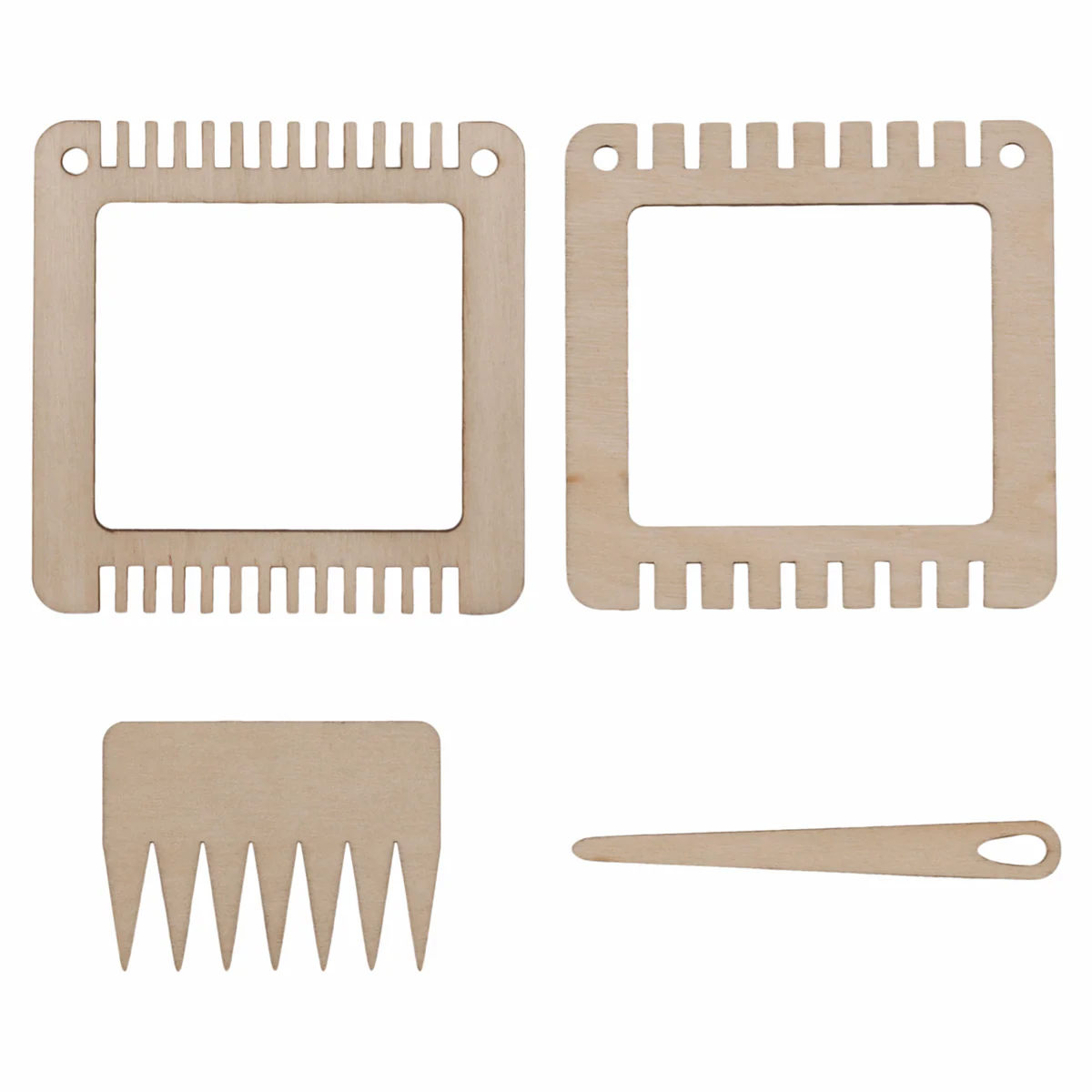 Weaving Set: Two Small Frames, Comb & Needle - Image 2