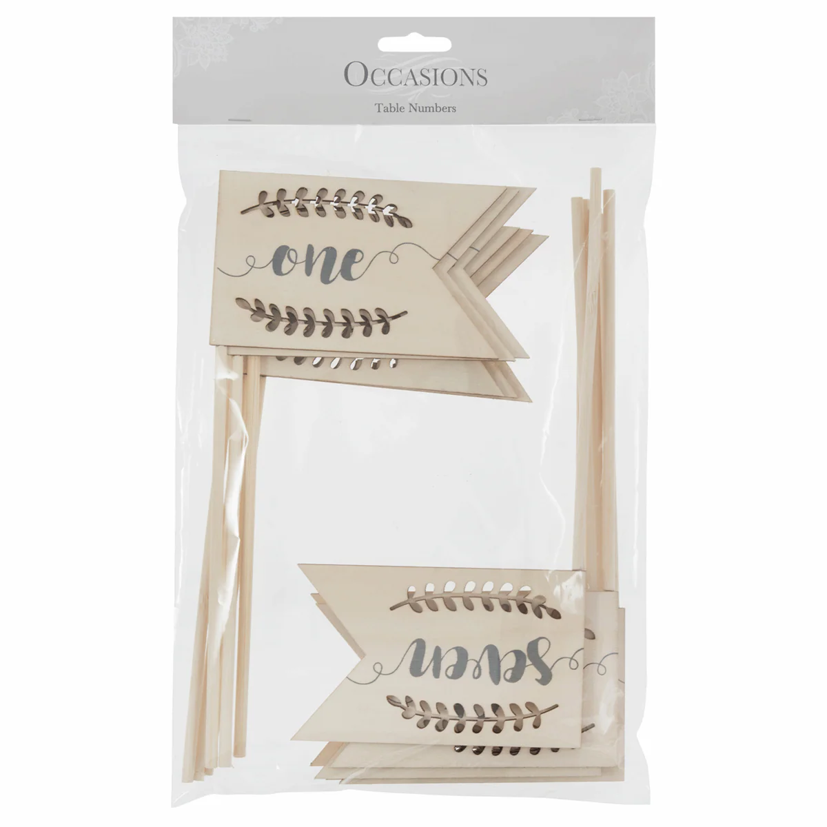Wedding Flag Table Numbers with Laurel Cut-Out (Pack of 12) - Image 2