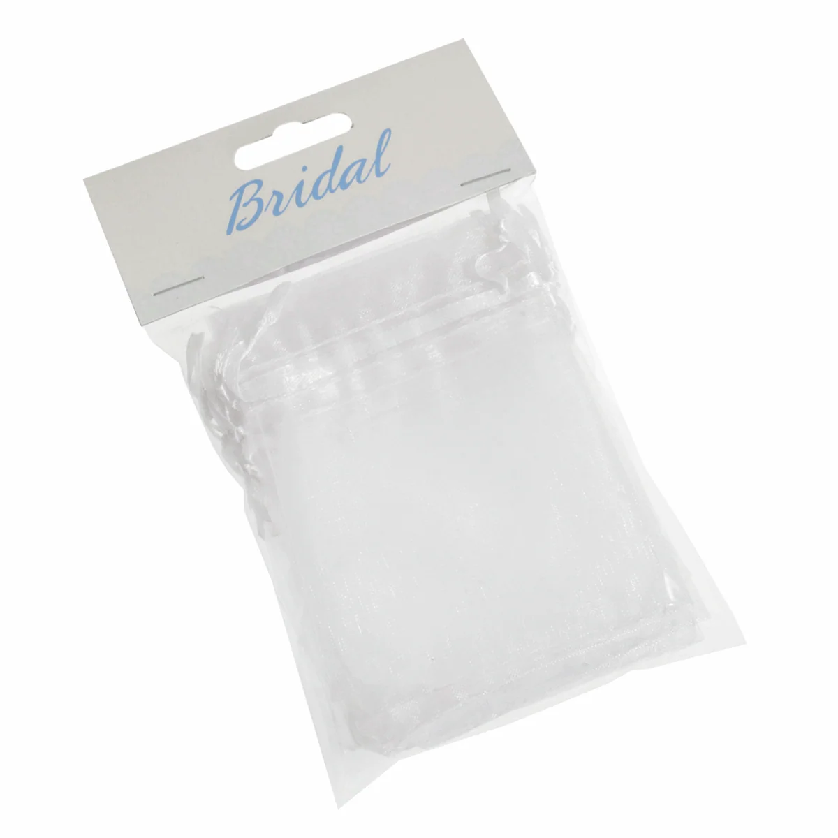 White Organza Wedding Favour Bags - 7.5 x 10cm (Pack of 10) - Image 2