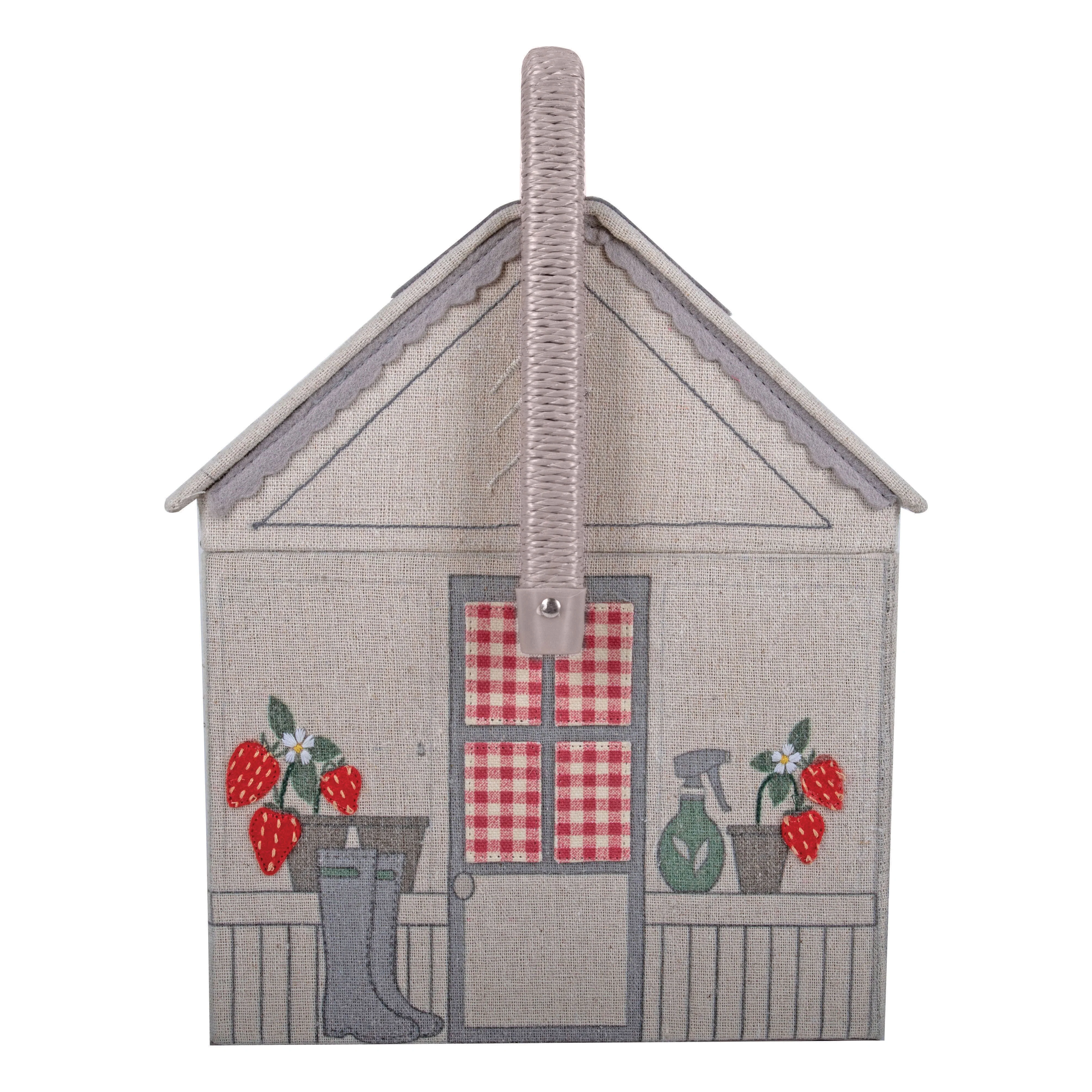 Strawberry Greenhouse Embroidered Sewing Box - Image 2