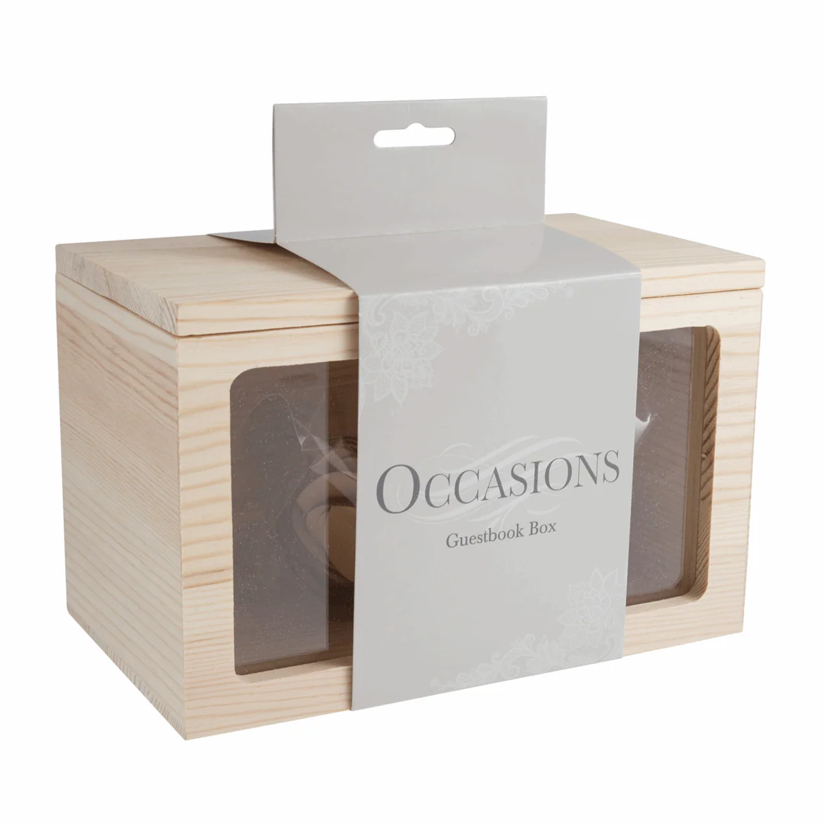 Wooden Wedding Guestbook Box with Hearts - Image 2
