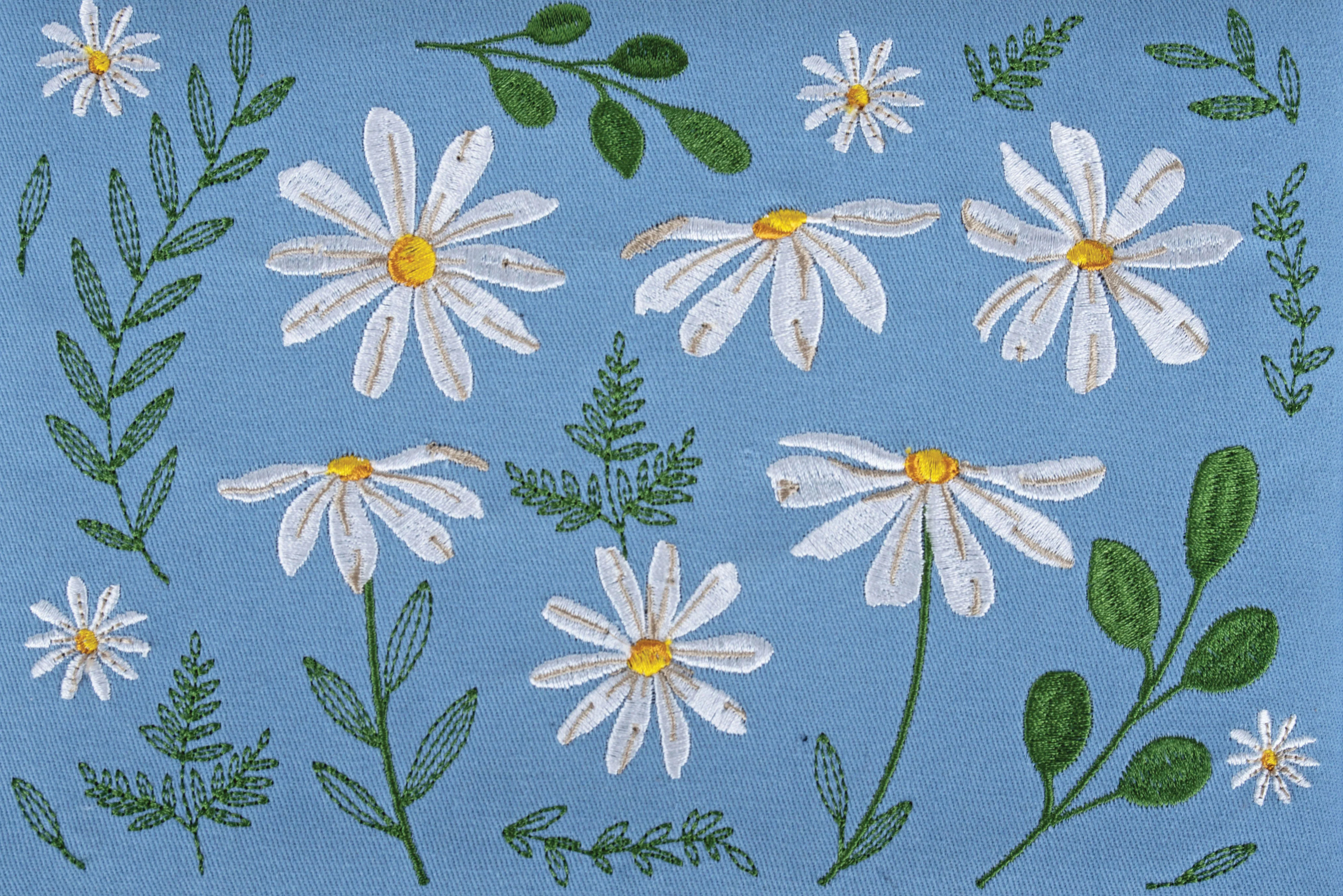 Denim Daisies Embroidered Sewing Box - Medium - Image 4