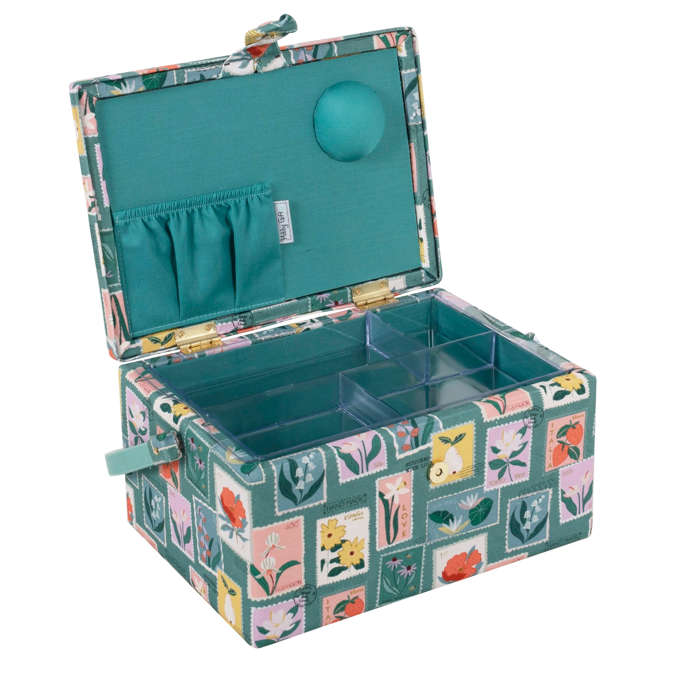 Embroidered Stamps Sewing Box - Medium - Image 3